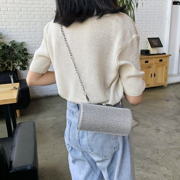 

lady shoulder bag rhinestones fashion female messenger bag flash new summer women dating unique banquet