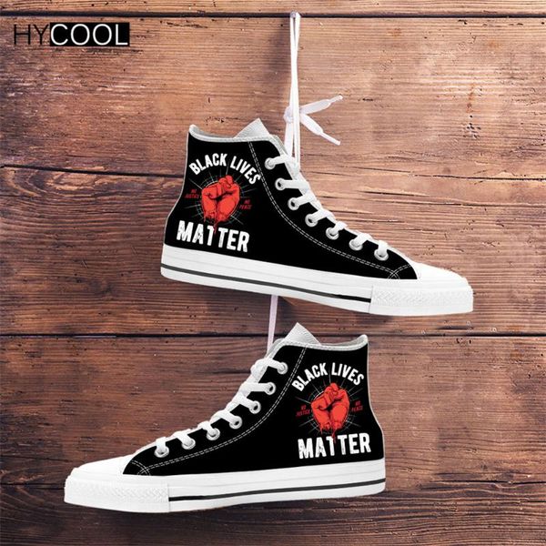 

hycool women men classic high canvas shoes black lives matter print lace up outdoor walking sneakers tennis shoes