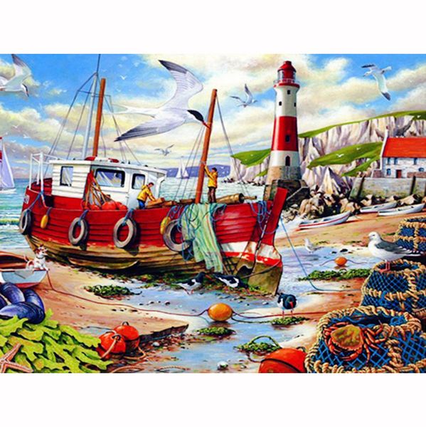 

2019 diy алмазные вышивки стразы лодка порт cross stitch kit мозаика ремесла 5d diy кристалл алмаза картина подарок