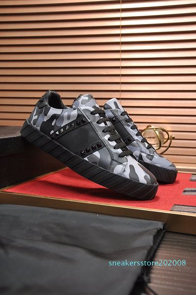 

rivet 2019 luxury designer casual shoes mens trainers leather platform shoes flat chaussures de sport zapatillas suede sneakerss08, Black