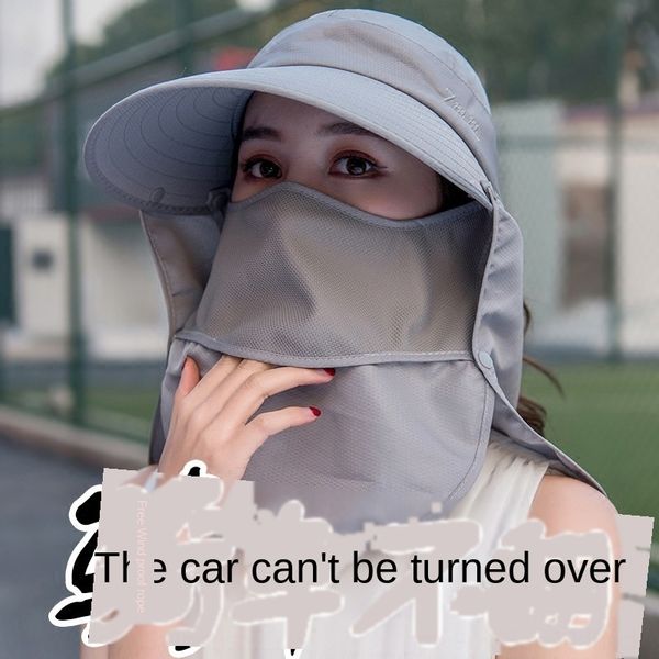 

summer outdoor cycling korean style large bicycle female female hat eaves sunhat uv-proof sunhat, Blue;gray