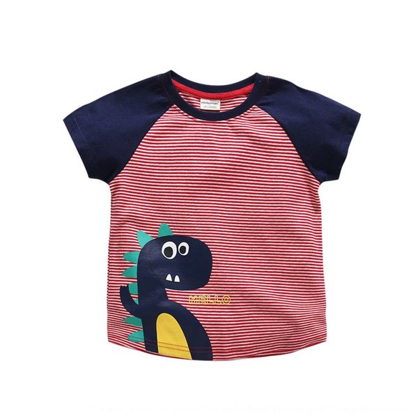 

2019 summer new baby simple boys short sleeve pullover children's clothing children's clothing t-shirt pullover, Blue