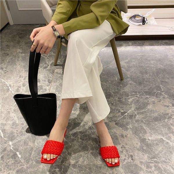 

8vcce slippers women's summer 2020 new woven holiday flat shoes sandals flat shoes women's gentle fairy wind wear all-match beach