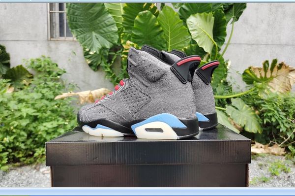 

2020 new men 6s outdoor shoes high denim grey leather comfortable trainer sneaker size 40 -47