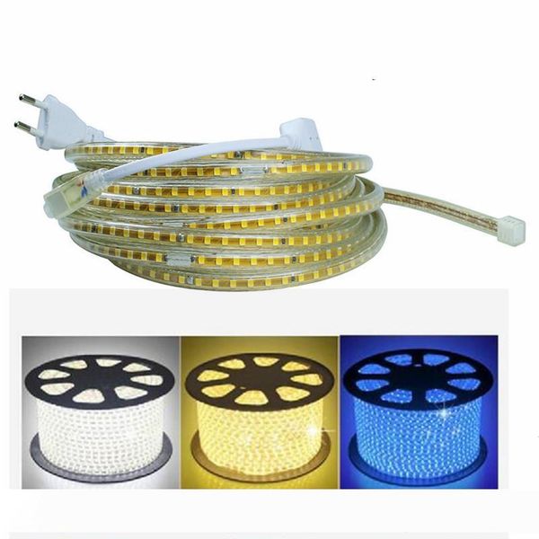 

220v waterproof led strip light with eu plug 2835 smd flexible rope light,120 leds m high brightness outdoor indoor decoration