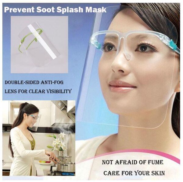 

us stock, dhl 2020 new anti-fog prevent pollution goggle face mask oil splash proof mask face protection shield mask fy8038, Black