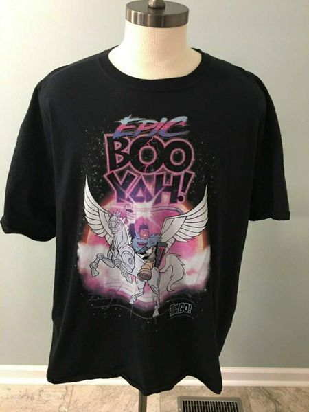 

teen titans go epic boo yah t shirt sz xl black cyborg comic book, Gray;blue