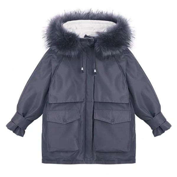 

women's down & parkas network figure heavy hair led fixtures cotton-padded jacket female han edition loose bf thickening overcome winte, Black