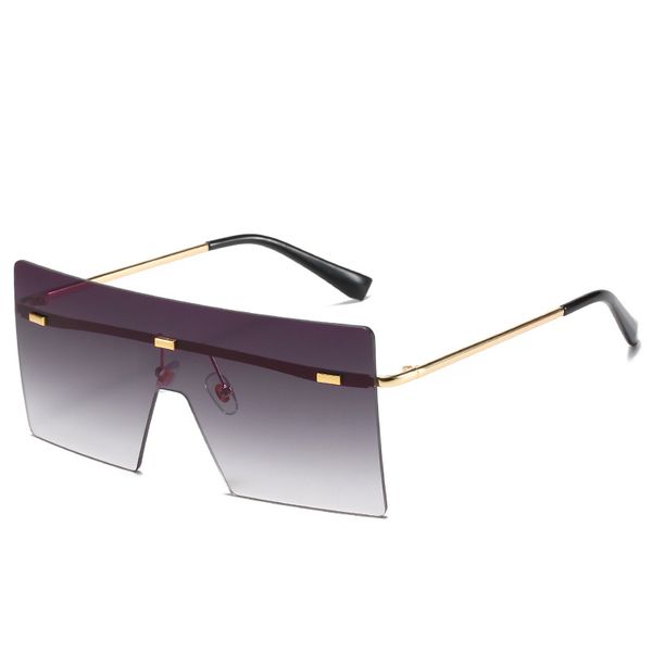 

2020 new super large square piece piece sunglasses fashion personality frameless sunglasses women and men trend big frame sungla, White;black