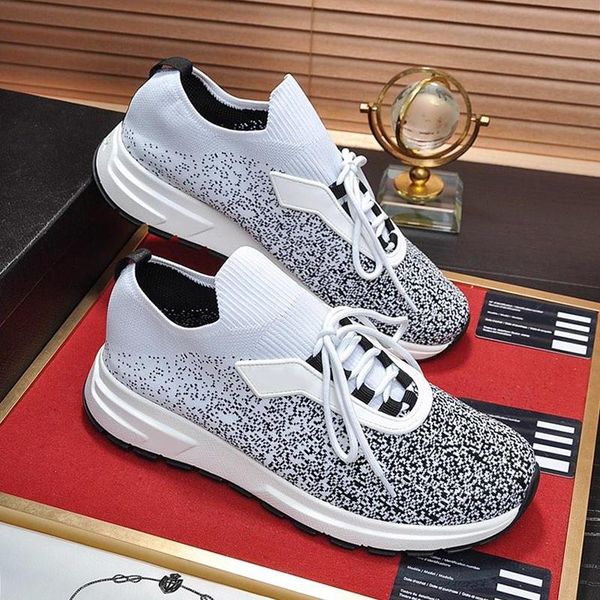 

fashion classic prax 01 knit fabric sneakers mens shoes sale chunky sneakers breathable lace -up men shoes zapatos de lujo para hombre, Black