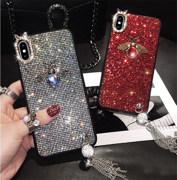 

suitable for iphone 11pro max tassel small bee glitter phone case