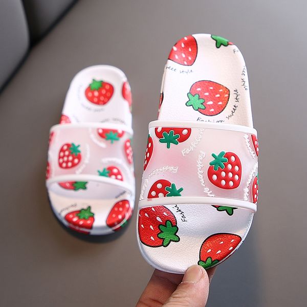 

dpbdf children' cute fruit outside home indoor bath children children slippers children' slippers soft bottom parent-child sanda, Black;grey