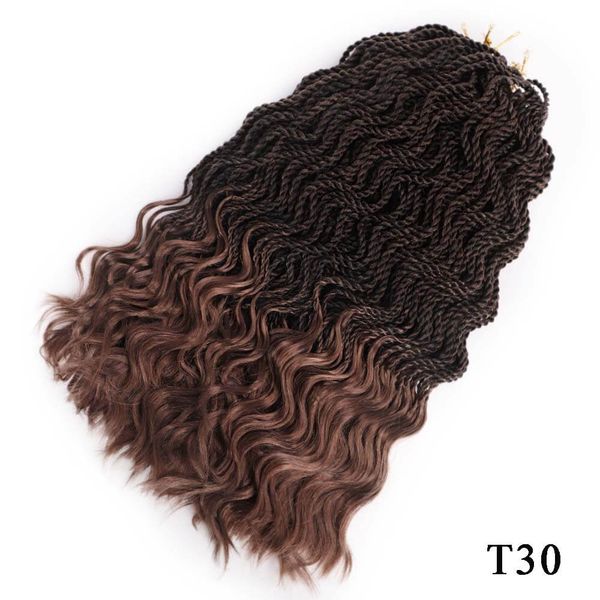 

16inch curly senegalese twist crochet braids hair pretwist synthetic ombre braiding hair crochet twist new fashion twisted, Black