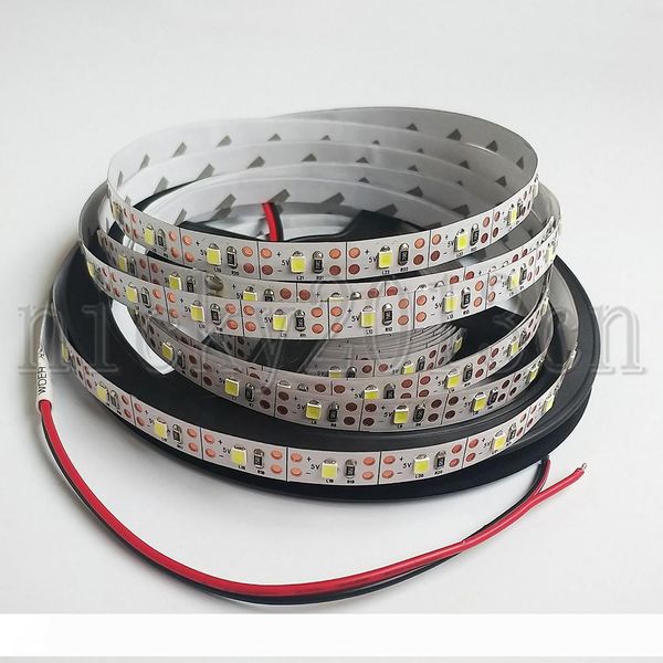 

5V 2835 LED Flexible Strip Light Tape Ribbon 5M 300LEDs Non Waterproof 8mm Width Double Layer PCB 60LEDs m 16.4FT