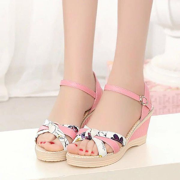 

women sandals 2019 summer shoes fashion women shoes bohemian comfort platform wedge sandals casual ladies woman cs05, Black