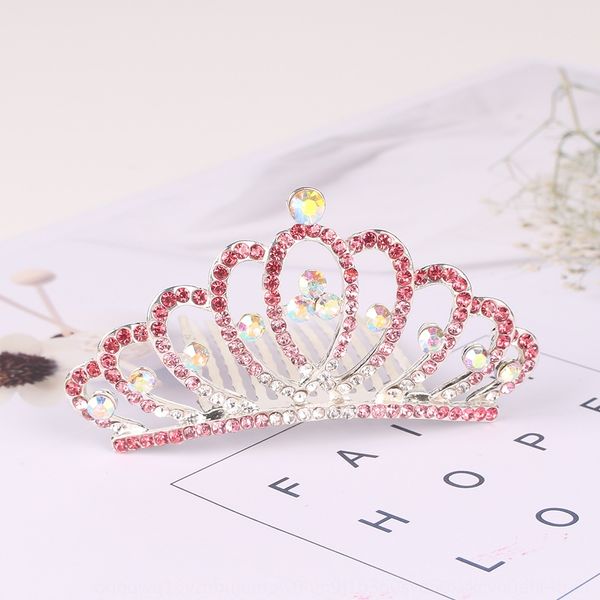 

pinduoduo children's large hair comb crown peach hair comb headdress drill headwear heart rhinestone headdress girl creative gift, Slivery;white