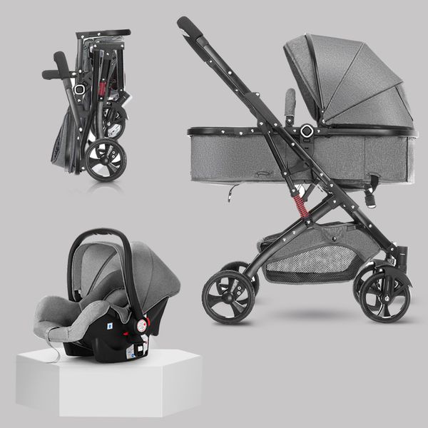 

betsocci baby stroller high landscape 3 in 1 2 in 1 trolley can sit reclining folding absorber baby stroller