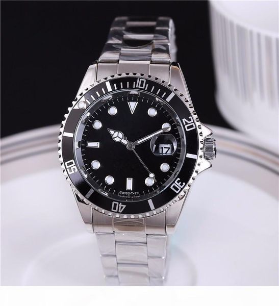 

relogio masculino mens watches luxury wist fashion black dial with calendar bracklet folding clasp master diving series quartz watches, Slivery;brown