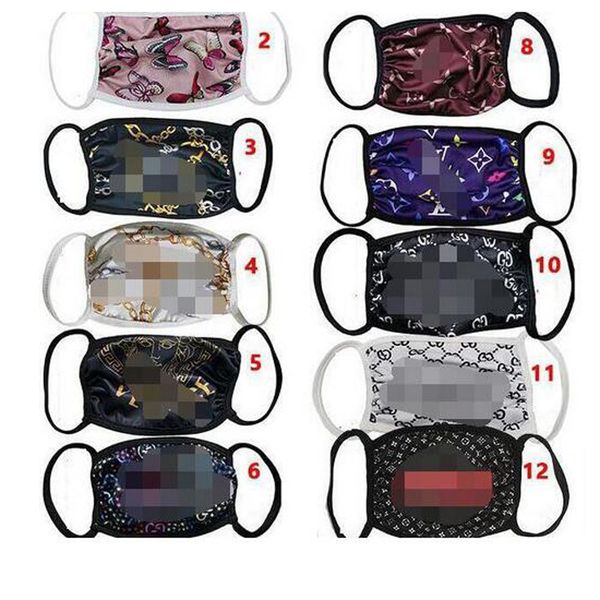 

16styles luxury famous women men washable face mask breathable designer mask trendy print reusable windproof anti-dust cycling masks