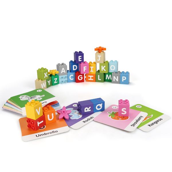 

71pcs children early educational toys diy big particle cognitive assembly building block alphabet train kids funny creative gift 03