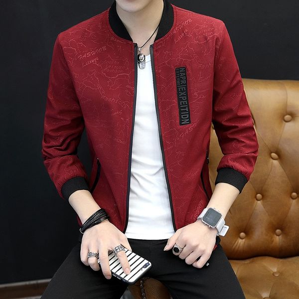

2019 spring and autumn new men's korean jacket style casual large size youth men's jacket fashion, Black;brown
