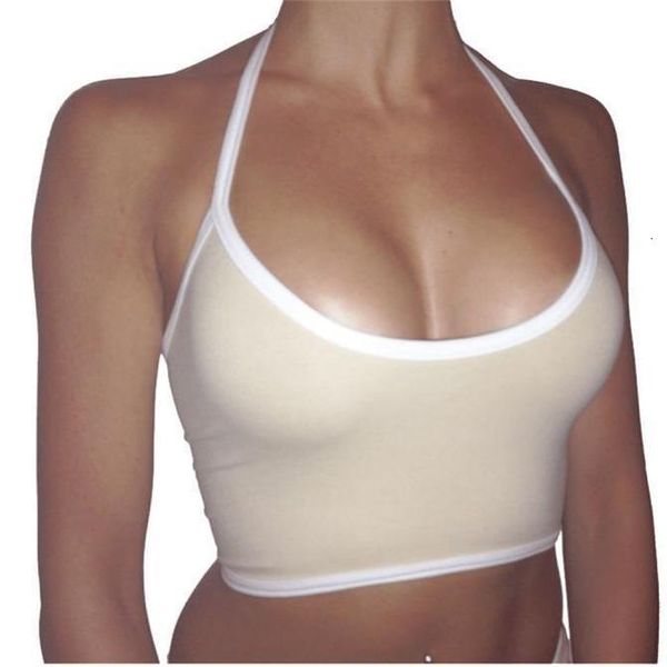 

summer women polyester bodycon fashion sling tank vest for women casual solid beige gray pink color female base crop top, White