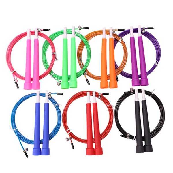 

plastic handle steel wire rope skipping compete in speed jump ropes extreme speed cord no knotting fitness tools 3 1kf d2