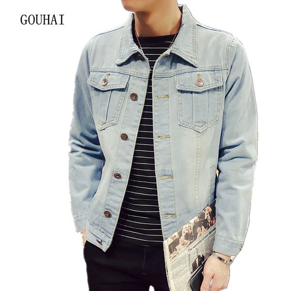

men's solid denim jacket slim male casual outerwear coat plus size s-xxxl 4xl 5xl men jeans jacket casual cowboy denim, Black;brown