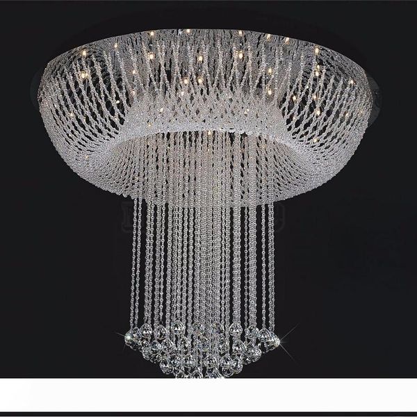 

modern minimalist led crystal chandelier lightig living room light staircase oval ceiling lamp creative bedroom villa chandelierd80*h100