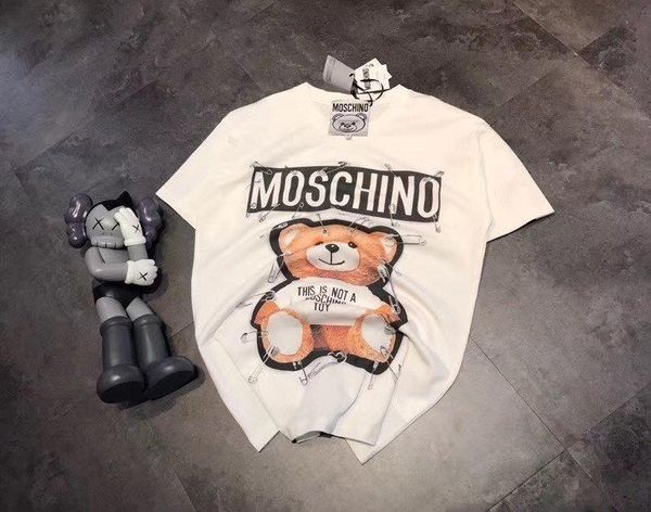 

20ss new arrival paris designer retro brooch bear tee shirt breathable short sleeve tshirt men women casual outdoor streetwear tshirts 6.28, Black;green