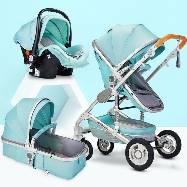 Multifuncional luxo atacado moda 3 em marca designer 1 carrinho de bebê alta paisagem carrinho dobrável ouro bebê macio