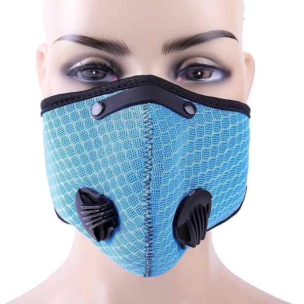 Maschera antipolvere PM2.5 al carbone attivo 3D Maschera da equitazione per esterni Maschere per bocca traspiranti Maschere sportive con doppio filtro