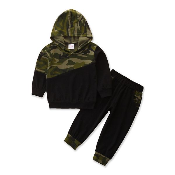 

autumn children clothes toddler boys clothes set camouflage hoodie+pant 2pcs sport outfit kids suit for boys clothes, White