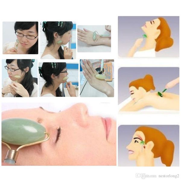 

new 2020 portable pratical jade facial massage roller anti wrinkle healthy face body head foot nature beauty tool