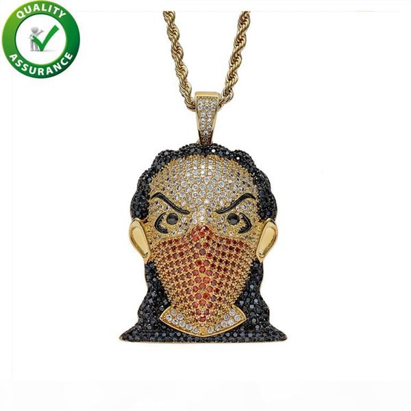 

iced out подвеска mens ожерелье хип-хоп ювелирных изделий класса люкс дизайнер mens gold chain подвески bling алмазная женщины рэпер модные, Silver