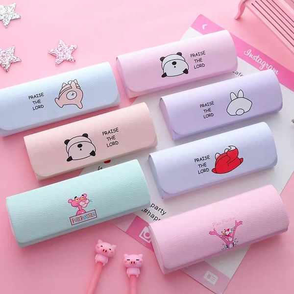 

jet painting myopia box shuttle hipster student glasses case myopia glasses case cute girl heart, Blue