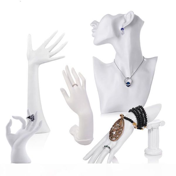 

resin mannequin display stand necklace earring rack ring bracelet jewelry holder display props hand portrait model, Khaki