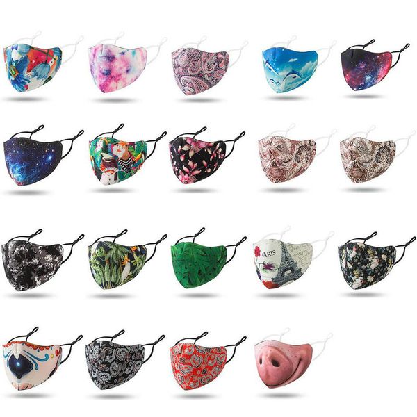 

designer face mask reusable funny nose masks mascherine high fashion washable cloth black red starry sky mask camo dolphin dolphin