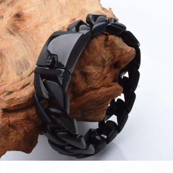 

a titanium steel ip black plating twisted chains bracelet punk wristbands wider brace lace male trendy jewelry 22cm *2cm