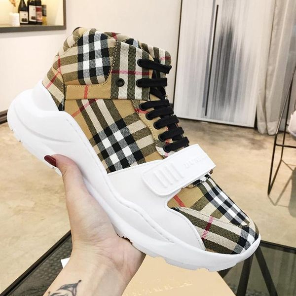 

fashion mens boots zapatillas hombre vintage check cotton sneakers autumn and winter lightweight shoes plus size lace -up casual men shoes, Black