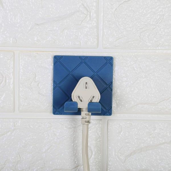 

1pc 4colors wall seamless adhesive plastic power plug socket holder hanger wall storage hook for home office kitchen