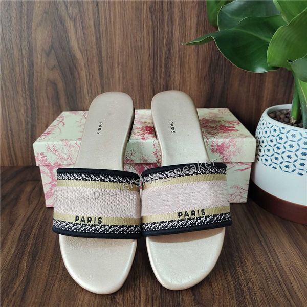 

multi colors womens slippers beautiful scuffs shoes summer beach slides slippers leather sole flip flops loafers knited embroidered, Black