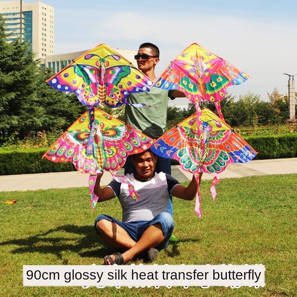 

weifang kite printed bright cloth breeze flying lucky kite peacock long tail bright cloth butterfly dance butterfly