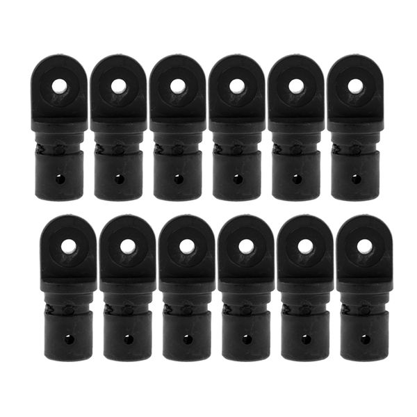 

12pcs black nylon marine boat bimini insert tube eye end cap 22mm