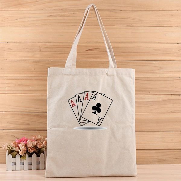 

творческое игральных карт мода девушки и женщины случайный canvas tote bag костюм для магазинов, подарков, свадьба, день рождения или что-ни