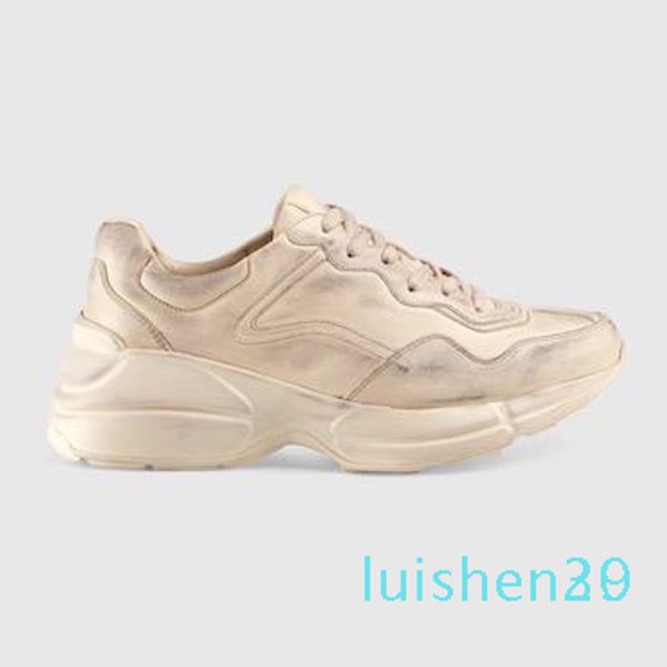 

mens rhyton casual shoes dad sneaker paris fashion luxury designer womens shoe platform sports strawberry wave mouth tiger web printl30 l29, Black