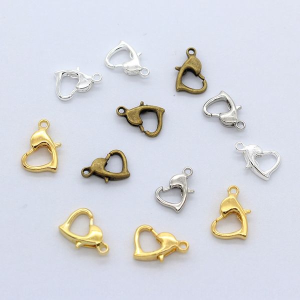 

jxtfk bracelet connector accessories diy alloy heart peach diy necklace accessories necklace heart lobster buckle heart-shaped connector buc, Silver