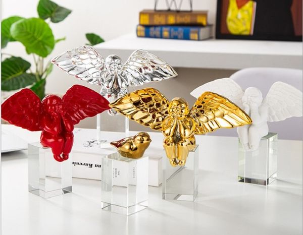 

2020 creative nordic home resin fat angel ornament bedroom deskdecoration soft home crafts