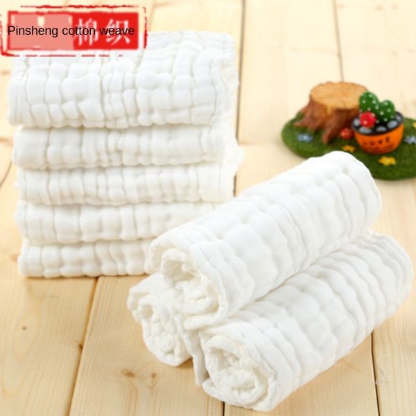 

gauze 10-layer thickened washable pure cotton combed pleated baby diaper 18*45 white diaper pad