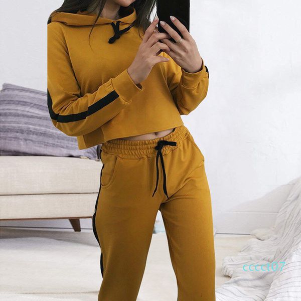 

new hoodies long sleeve sport yoga suit women tracksuit 2019 loose yoga set fitness gym clothing sportswear ropa deportiva mujer ct07, White;red